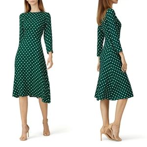 Reformation Moon Dress Green Polka Dot 12